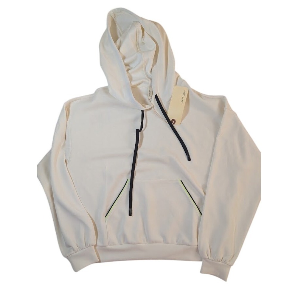 Lanston Ivory Hoodie Pullover‎ Activewear Sweatshirt Womens XS Drawstring